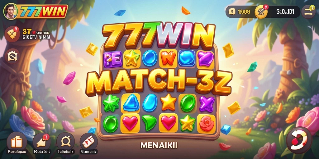 Screenshot dari gameplay <strong>777WIN</strong> yang menampilkan keseruan mencocokkan permata.