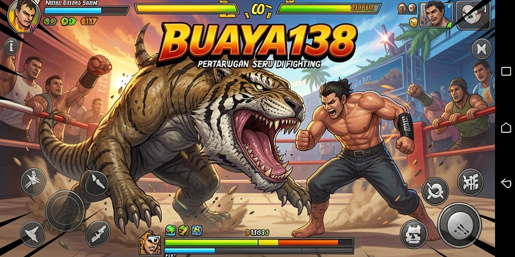 Tangkapan layar dari gameplay pertarungan BUAYA138 yang menampilkan aksi seru.