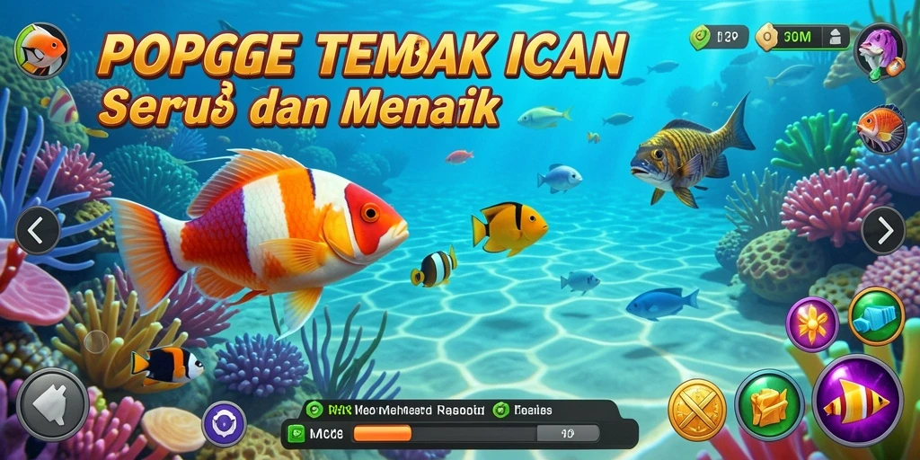 Tampilan gameplay menembak ikan yang seru dalam POPOTOGEL.