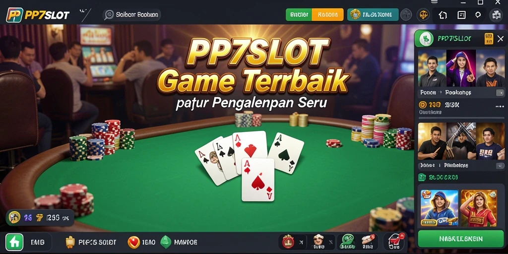 Screenshot gameplay PP7SLOT menunjukkan momen penuh aksi dalam poker.